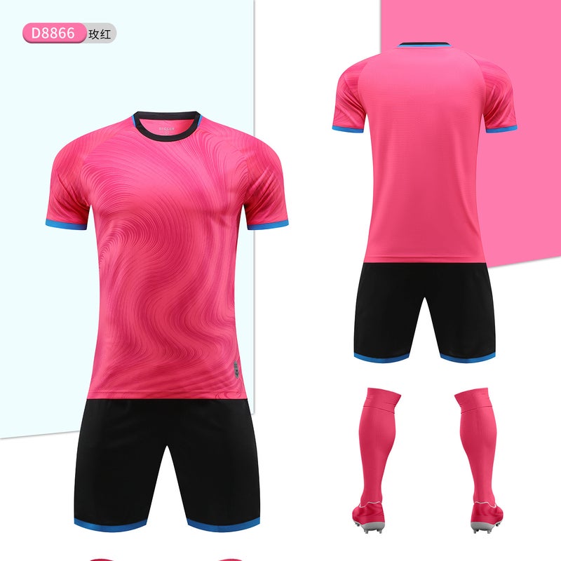 New Football Uniform Suit For Children And Adults Short-Sleeved Jersey For Primary And Secondary School Students Competition Training Suit Quick-Drying Sportswear For Men - Image 1
