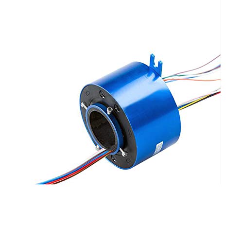 Taidacent Hollow Slip Ring Signal Power Continued 2/4/6/12 Road Collector Ring Conductive Electric Motor Slip Ring Rotating Connector (2 Wire 10A Inner hole 12.7mm OD 54mm) - Image 5