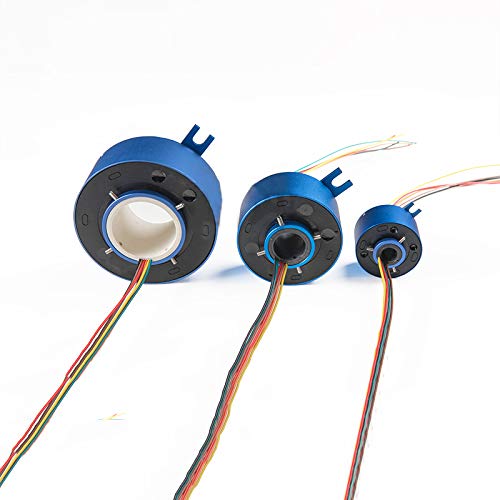 Taidacent Hollow Slip Ring Signal Power Continued 2/4/6/12 Road Collector Ring Conductive Electric Motor Slip Ring Rotating Connector (2 Wire 10A Inner hole 12.7mm OD 54mm) - Image 2