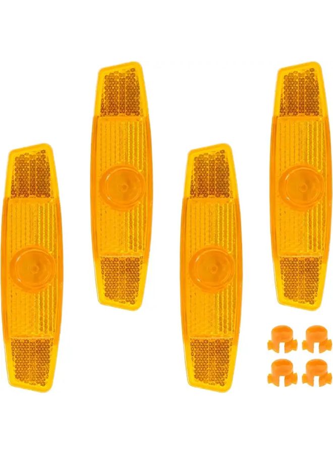4pcs Yellow Bicycle Spoke Reflectors Night Safety Warning Light Road Bicycle Accessories - Image 3