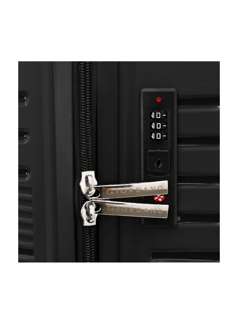 جيوردانو حقيبة سفر ترولي صلبة غير قابلة للكسر مقاس  بوصة حجم مقصورة بعجلات دوارة مزدوجة، أسود