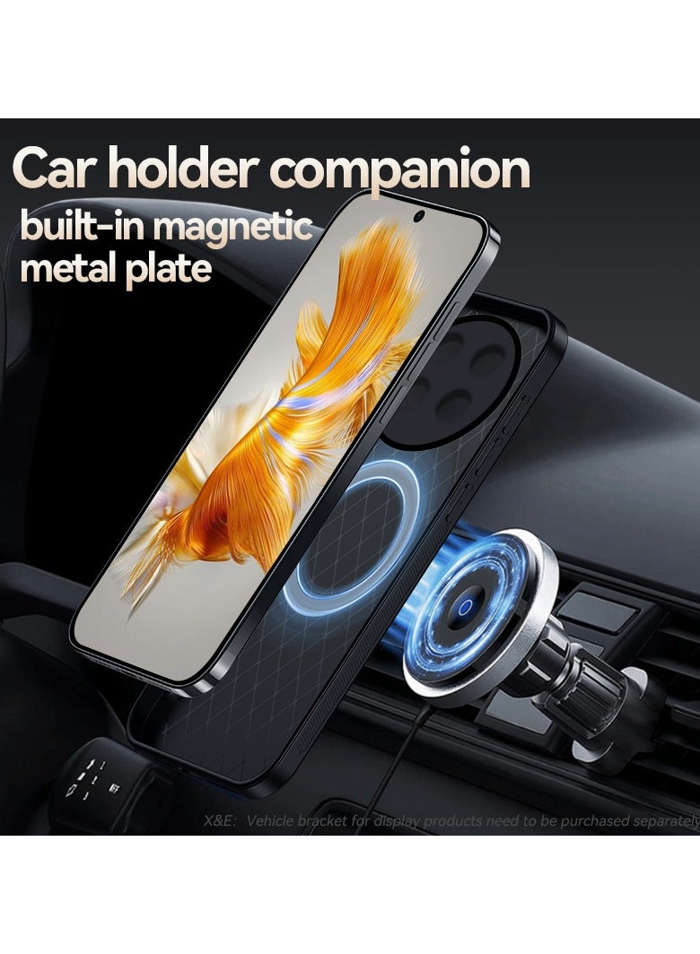 Phone Case Cover Leather TPU Back Case Cover shock resistant Compatible with Honor x9c (Black) - Image 4