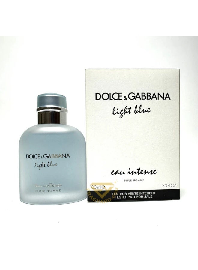 D&G Light Blue Eau Intense Pour Homme By D&G Dolce Gabbana Edp  100Ml Spray Tester With Duty Free Quality - Image 1