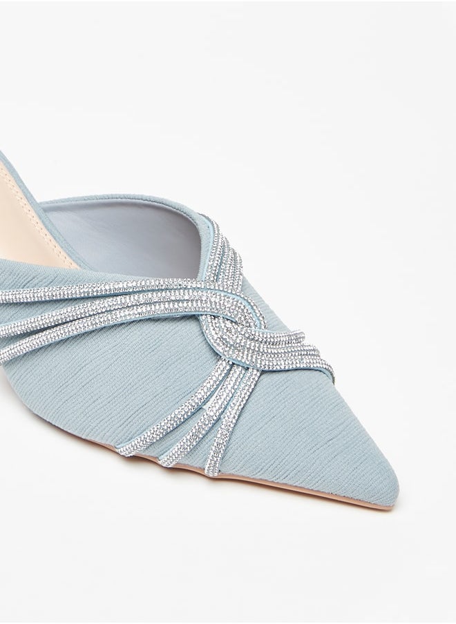 Celeste - Women's Embellished Slip-On Mules with Stiletto Heels - Image 1