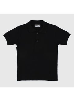 Black Short-Sleeved Polo Shirt