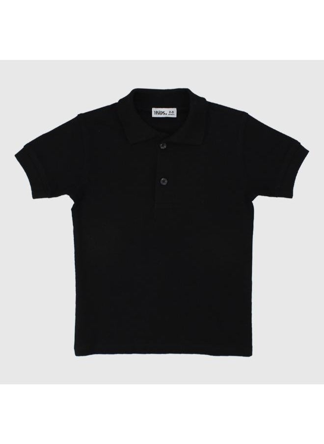Our kids - Black Short-Sleeved Polo Shirt - Image 1