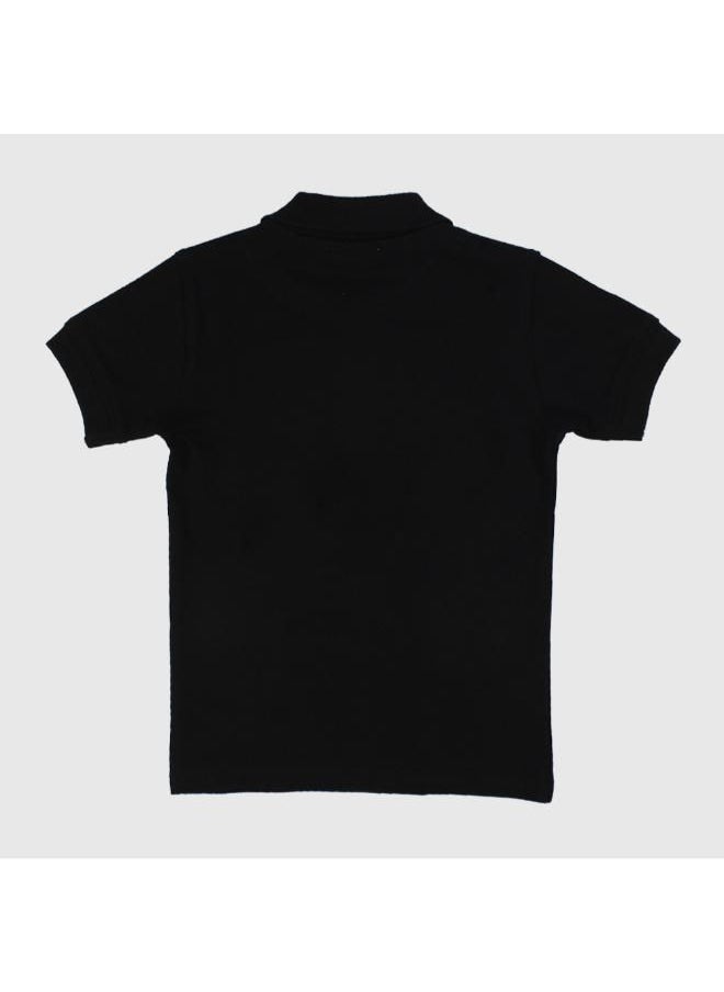 Our kids - Black Short-Sleeved Polo Shirt - Image 1