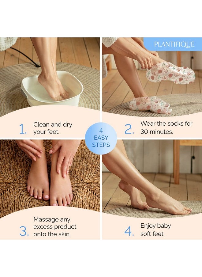Plantifique - Korean Foot Mask Moisturizing 4 Pairs Box For Dry & Cracked Feet Hydrating Socks For Soft Heels Intense Moisturizing And Repairing Dry Rough Skin Foot Spa Happy Feet Mask - Image 1