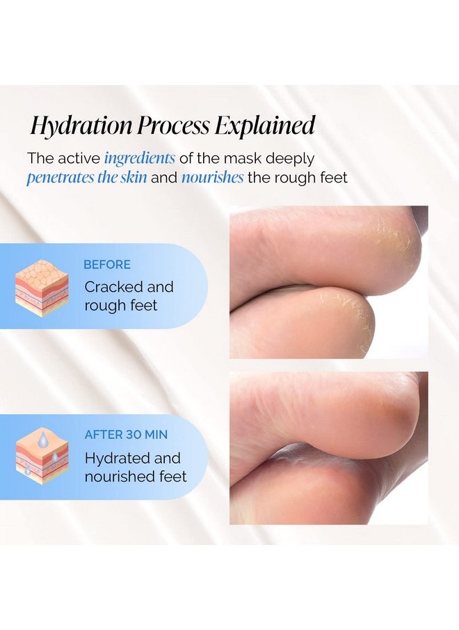 Plantifique - Korean Foot Mask Moisturizing 4 Pairs Box For Dry & Cracked Feet Hydrating Socks For Soft Heels Intense Moisturizing And Repairing Dry Rough Skin Foot Spa Happy Feet Mask - Image 1
