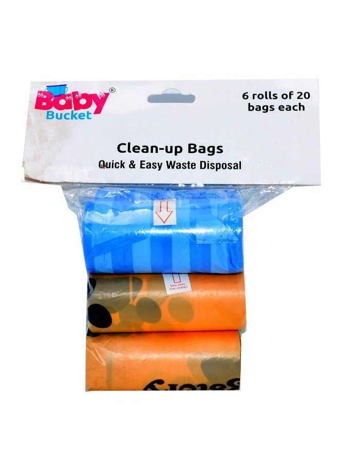 Baby Bucket - Plastic Portable Disposable Baby Diaper Nappy Garbage Bag (6 Garbage Roll Of 20 Bags Each Refill) [Multi Set Of 6] - Image 1