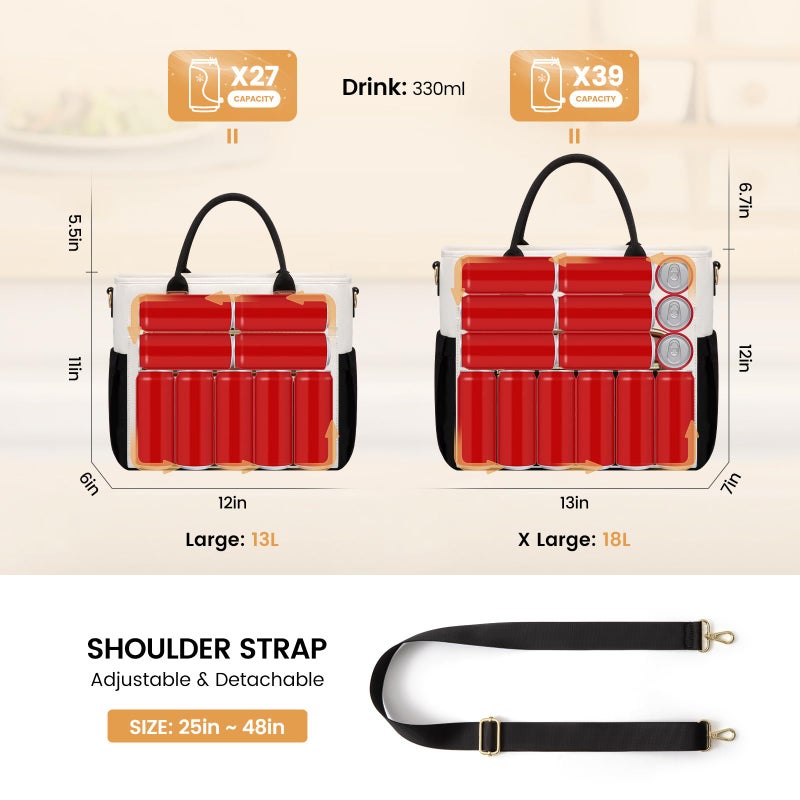 LOVEVOOK Insulated Lunch Bag Women,Wide Opening Adult Lunch Box Women,Leakproof Cooler Bag for Work Picnic Beach Family College,Lunch Teacher Tote Bag with Adjustable Shoulder Strap and Cup Holder - Image 5