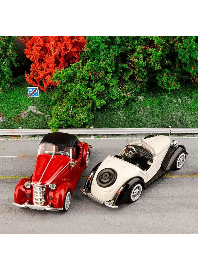 Blue Vintage Alloy Classic Car Model 1 32 Scale Pull Back Action Opening Doors - Image 2