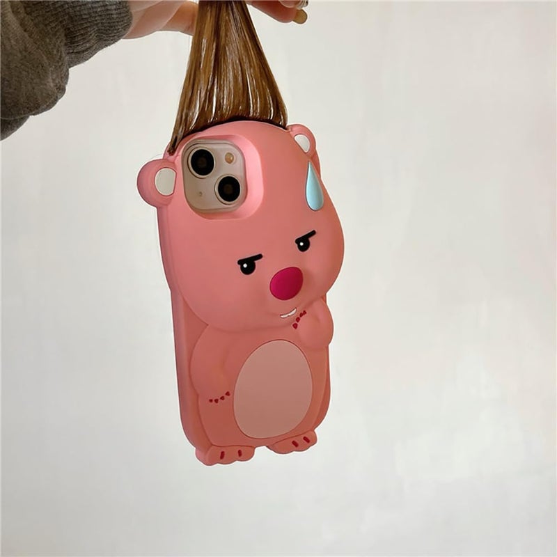 QoKcoahn Case Compatible with iPhone 13,Cute 3D Kawaii Funny Ugly Beaver Cartoon Cover with Keychain Soft Silicone Gel Drop Protector Women Girls - Image 4