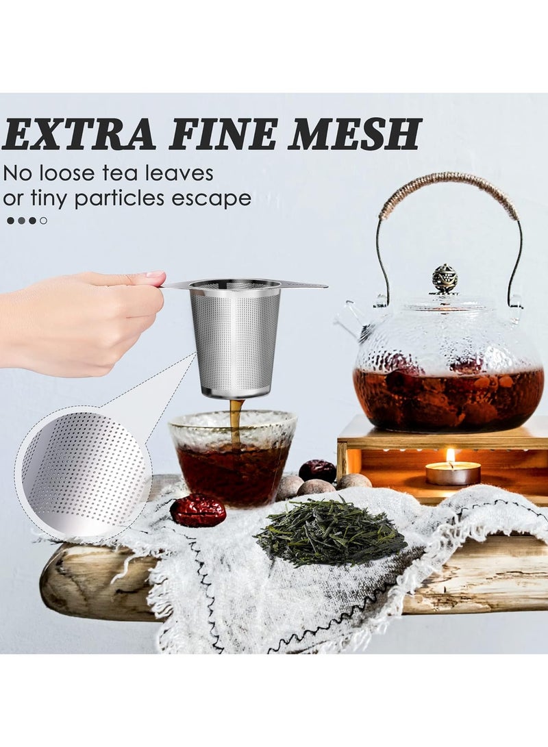 Tea Infuser, Extra Fine Mesh Tea Strainer with Silicone Lid, 304 Stainless Steel Tea Infusers for Loose Tea, Tea Steeper Basket Filter for Teapot, Mug, Cup  - Image 4