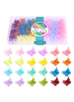 HOYOLS Hoyols Mini Butterfly Hair Clips, Y2K Pastel Rainbow Accessories for Girls and Women, Small Hair Claw for Braids, 12 Baby Hues 48 Pcs (Jelly Color) 