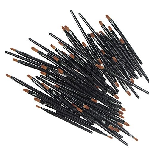 50 Pieces Lip Brushes Pro Multifunctional Makeup Brush Lipstick Gloss Wands Applicator Cosmetic Tool Kits Black