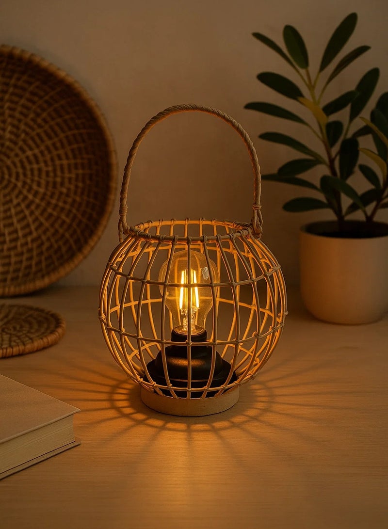 LOFT LIE,LED LAMP,L18XP18XH18CMS,NATURAL,RATTAN-186369 - Image 1