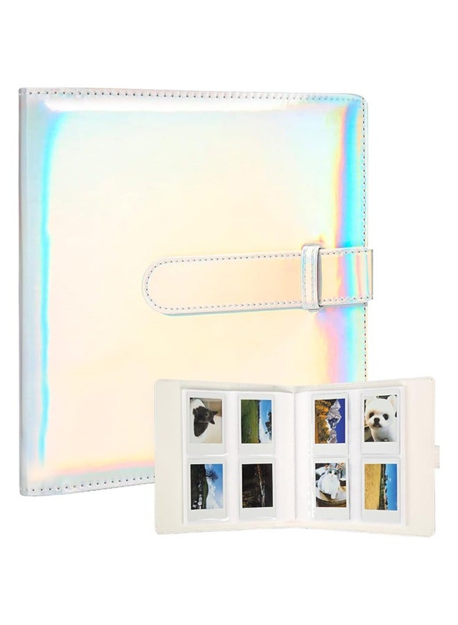 Hihonor 256 Pockets Mini Photo Album,Fits for Fujifilm Instax Mini 12 11 9 40 90 8 7 Evo LiPlay Instant Camera,Leather Cover, Book for Polaroid 2x3 Pictures (Magic silver) - Image 1