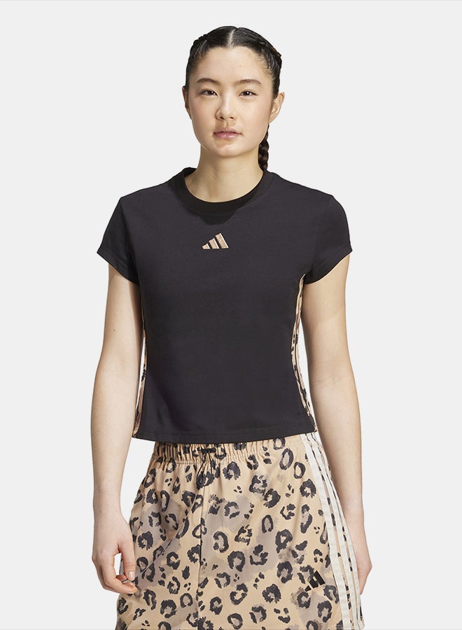 Adidas Animal Print 3-Stripes T-Shirt - Image 1