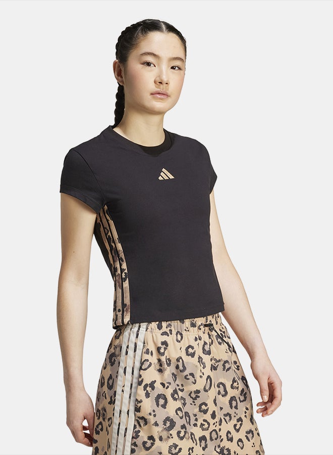 Adidas Animal Print 3-Stripes T-Shirt - Image 3