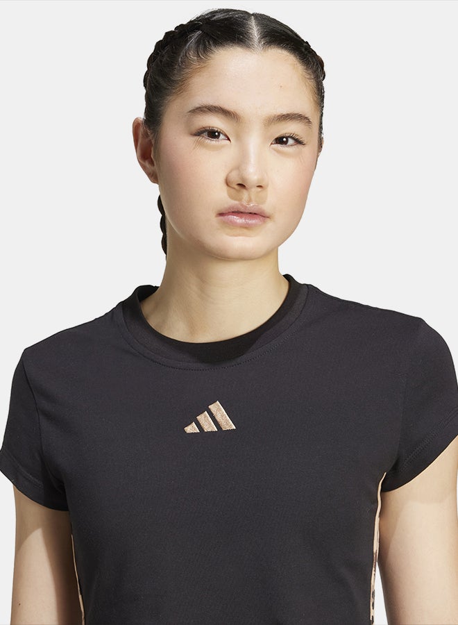Adidas Animal Print 3-Stripes T-Shirt - Image 4
