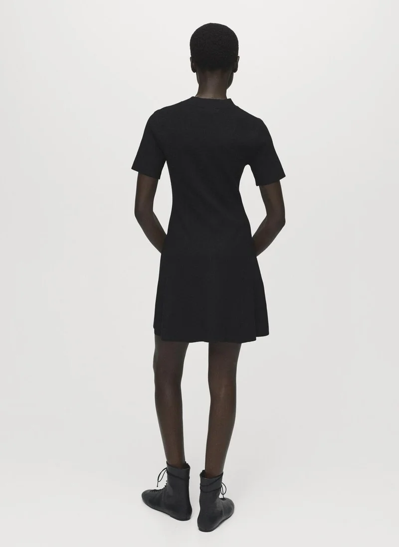 MANGO Fine-knit flared dress