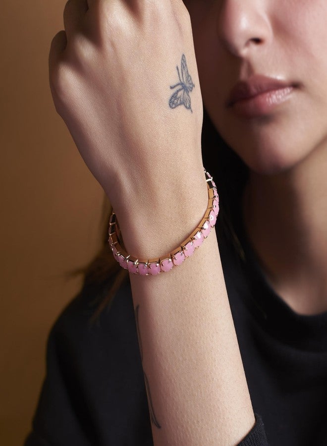 SALTY Anti Tarnish Soft Silk Tennis Bracelet for Women | Fancy Jewellery Gifts | Hand Band | Latest Fashion Accessories for Girls | Minimal Jewelry Design | Ideal for Gifting | Marriage, Birthday | Gift for Valentine Day - Image 2