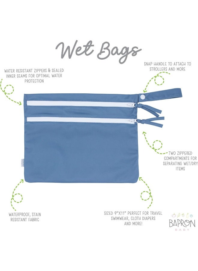 BapronBaby Minimalist Dusty Blue Wet Dry Bag - Image 2