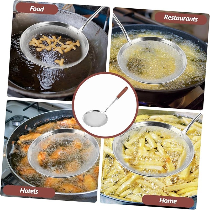 Stainless Steel Colander Spoon Slotted Skimmer For Noodles Pasta Oil Filtering Serving - Image 3