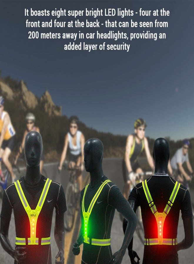 Elastic LED Reflective Vest High Visibility Light Up Running Vest for Runners Walkers Cyclists - Image 2