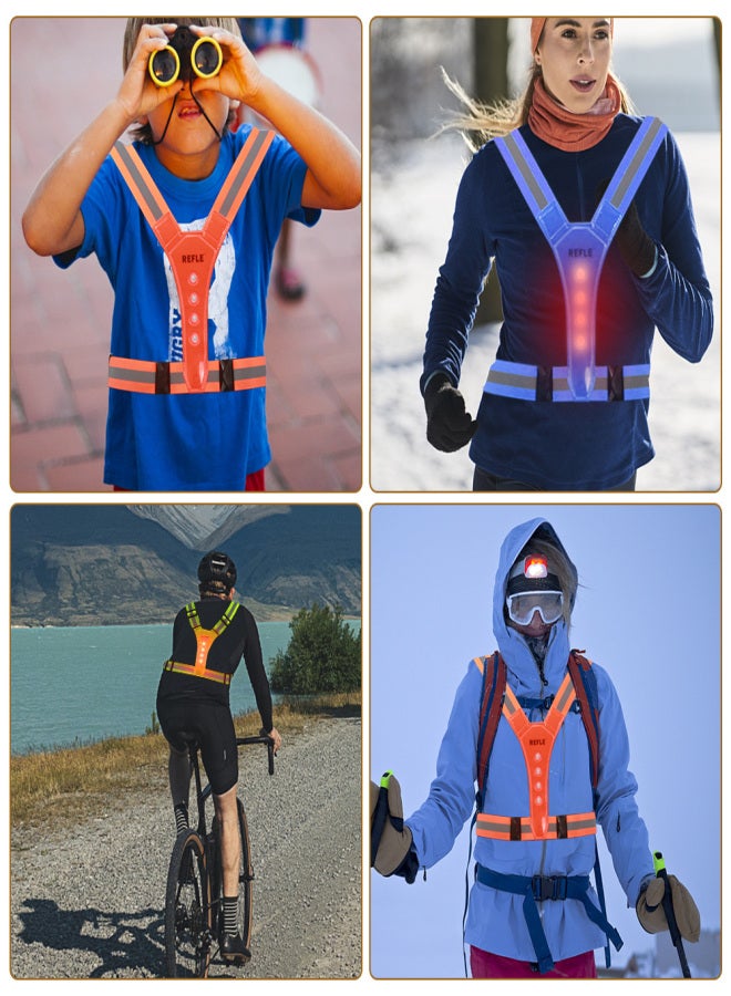Elastic LED Reflective Vest High Visibility Light Up Running Vest for Runners Walkers Cyclists - Image 3