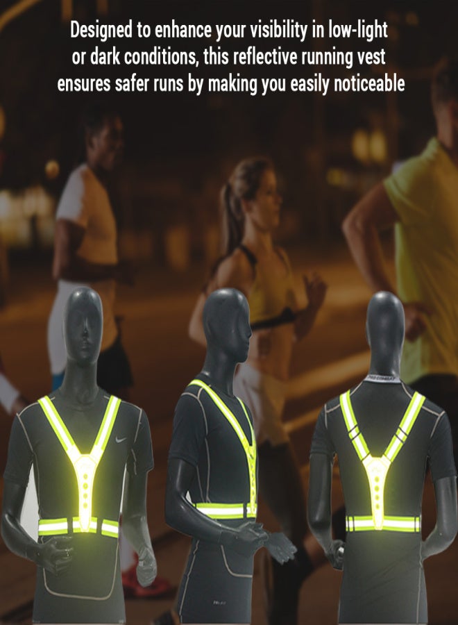 Elastic LED Reflective Vest High Visibility Light Up Running Vest for Runners Walkers Cyclists - Image 4