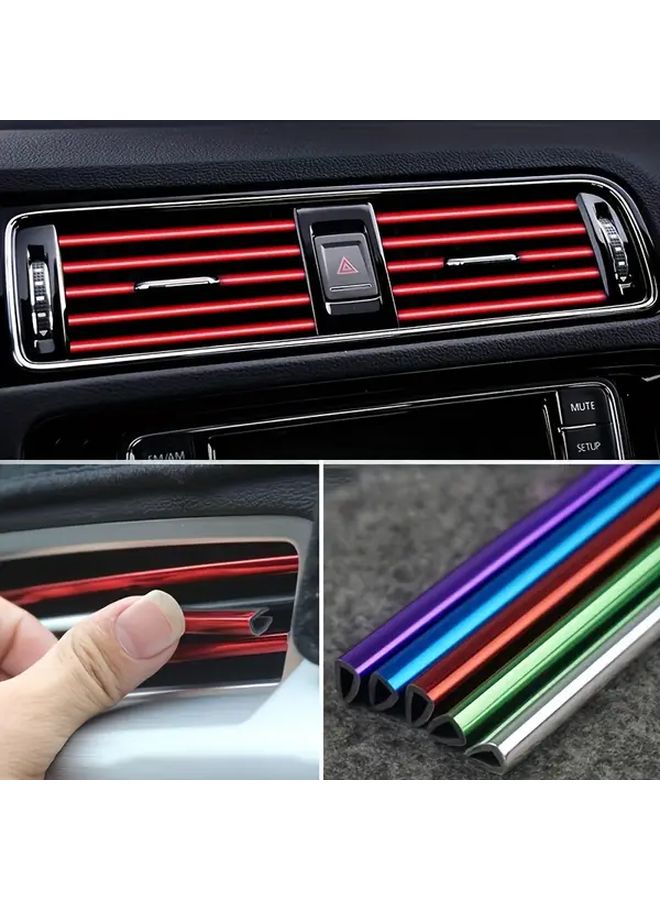 Red 10 Pack Car AC Vent Decorative Strips Flexible Easy Install No Tools All Vehicles - Image 2