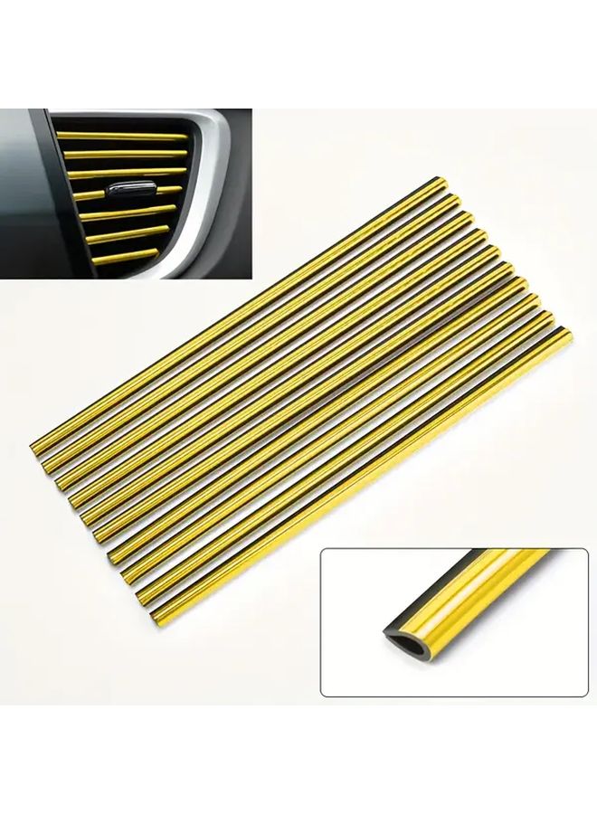 Red 10 Pack Car AC Vent Decorative Strips Flexible Easy Install No Tools All Vehicles - Image 1