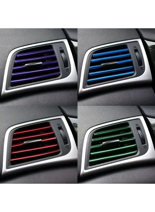Red 10 Pack Car AC Vent Decorative Strips Flexible Easy Install No Tools All Vehicles - Image 5