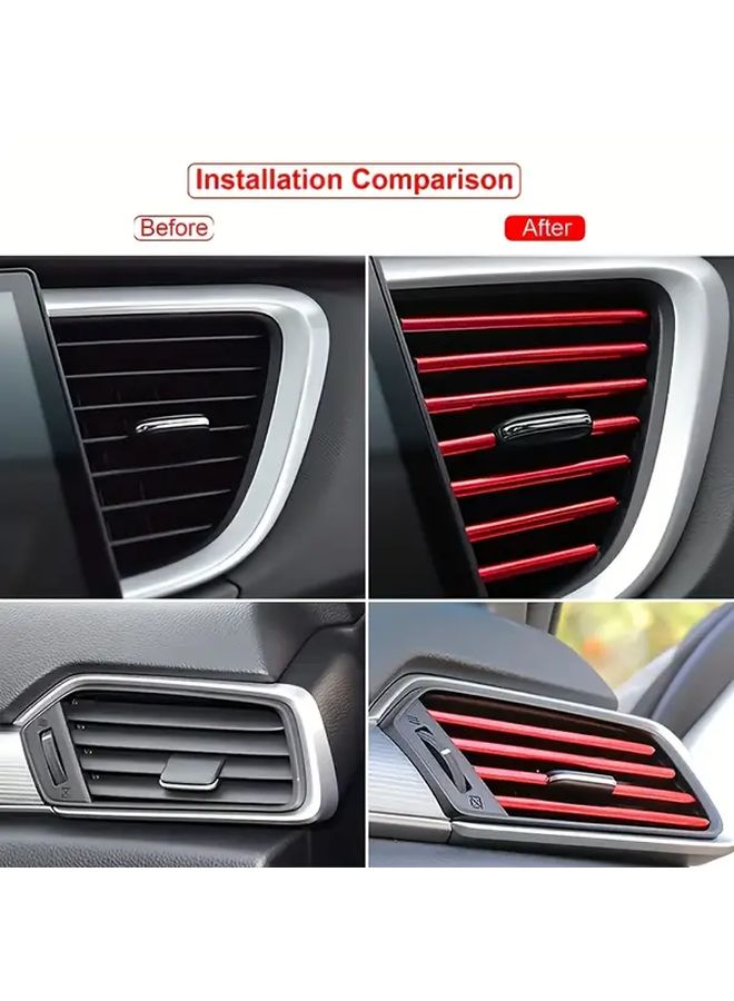 Red 10 Pack Car AC Vent Decorative Strips Flexible Easy Install No Tools All Vehicles - Image 4