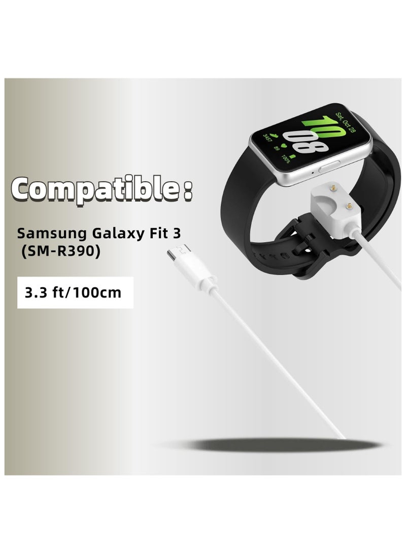 Charging Cable for Galaxy Fit 3 Watch Replacement Charger (Type-C) Magnetic Replacement Charging Cable Dock for Galaxy Fit3 SM-R390 Smartwatch 3.3FT/100cm Charging Cord (White) - Image 2