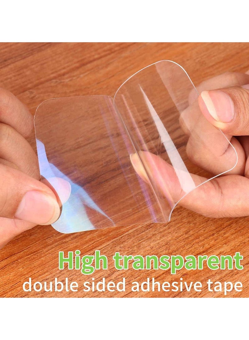phomemo 100 Pcs Double Sided Adhesive Pads, Two Sided Precut Squares Tape, Nano Gel Clear,Sticky Tack Double Sided Tape for Walls Hanging - Image 2