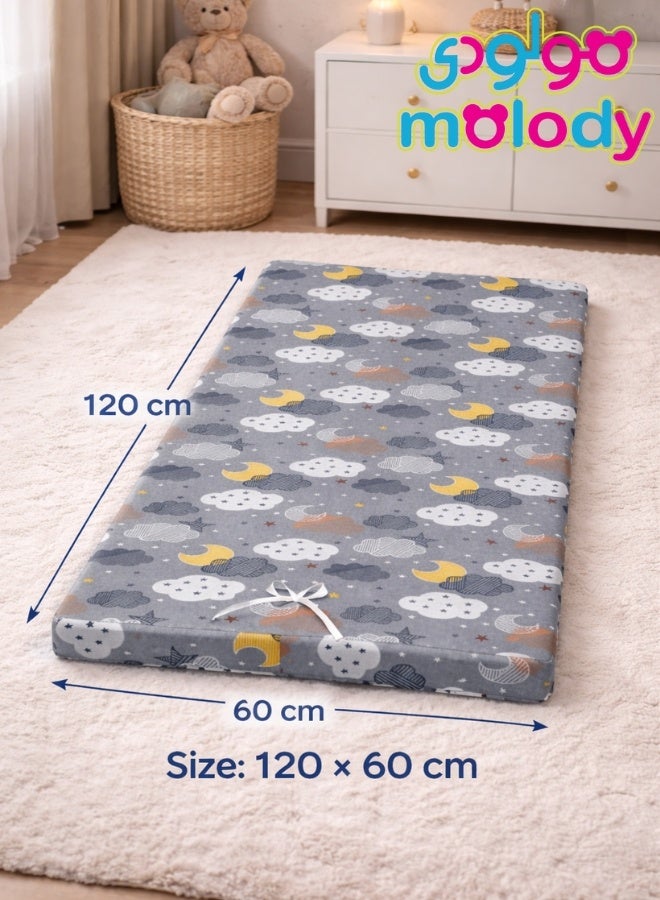 مولودي مرتبة سرير أطفال فاخرة 120×60 سم – سماكة عالية مريحة، غطاء بسوستة قابل للغسل، قماش ناعم وآمن للرضع - Image 4