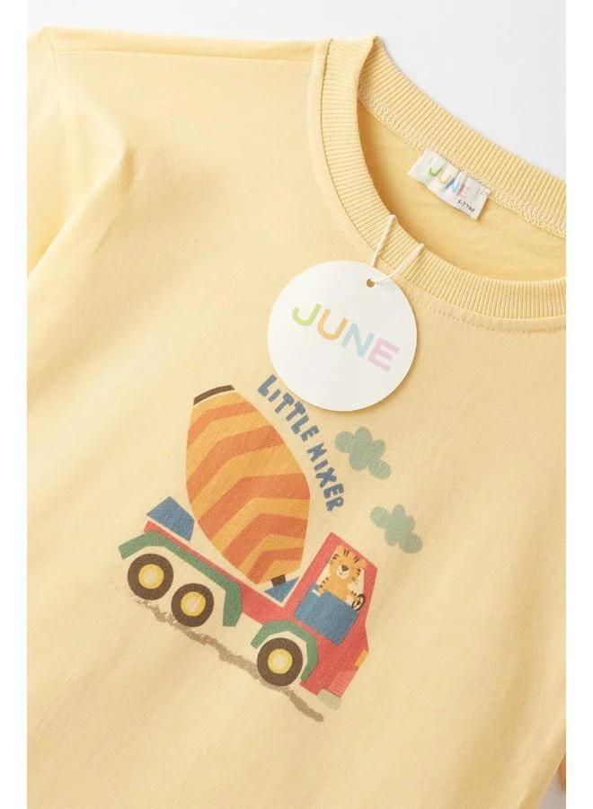 جون June Boy Tshirt Yellow - Red