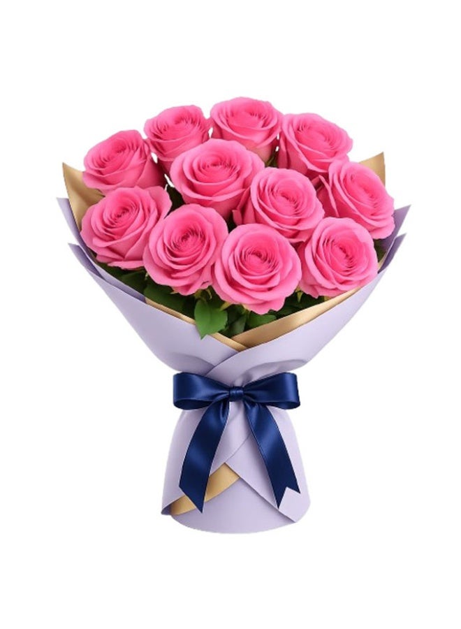 Vigorous Pink Roses, 50cm - 12 Stems, Kenya