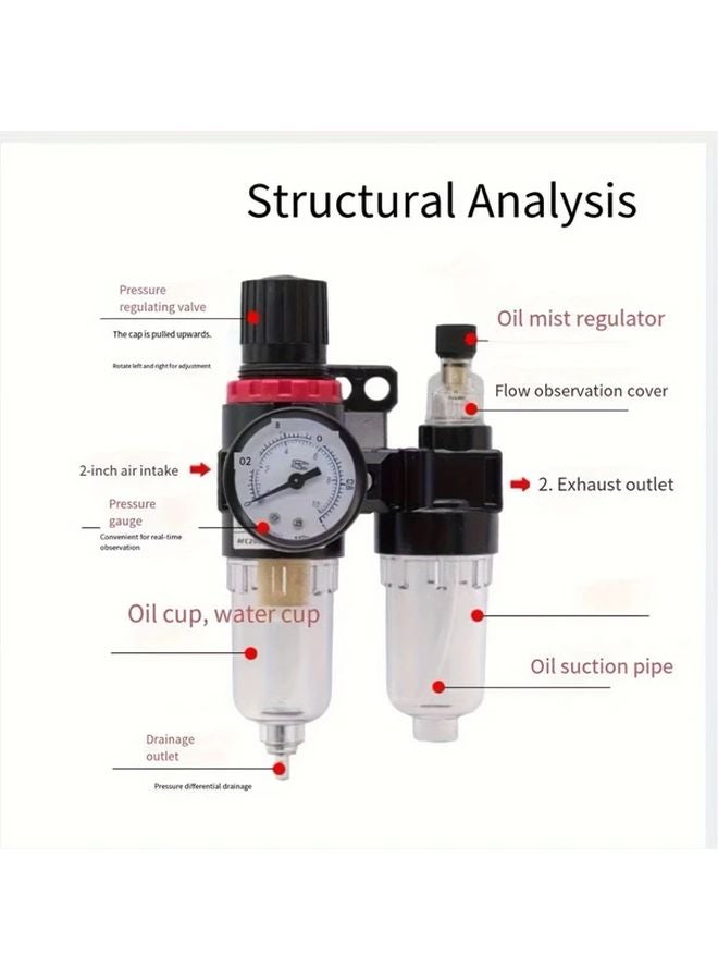 AFC 2000 Air Filter Pressure Regulator Kit With Gauge And Lubricator Cup - Image 3
