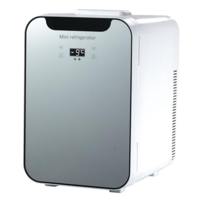 Car Mini Fridge, 20L Portable Quiet Cooler Warmer for Skincare Beauty, Truck, Picnic, Office, Travel ABS Plastic, Black, Dual Core Cooling with Digital Thermostat Display Cosmetic Mirror - Image 1