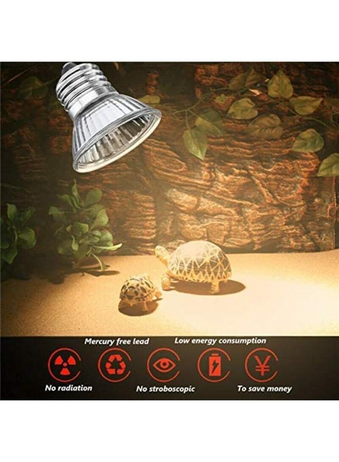 NomoyPet مصباح تسخين السلحفاة 25 وات، 50 وات و75 وات UVA + UVB مصباح شمسي كامل الطيف للاستحمام الشمسي مصباح حراري/لمبة/ضوء للزواحف السلحفاة - Image 3