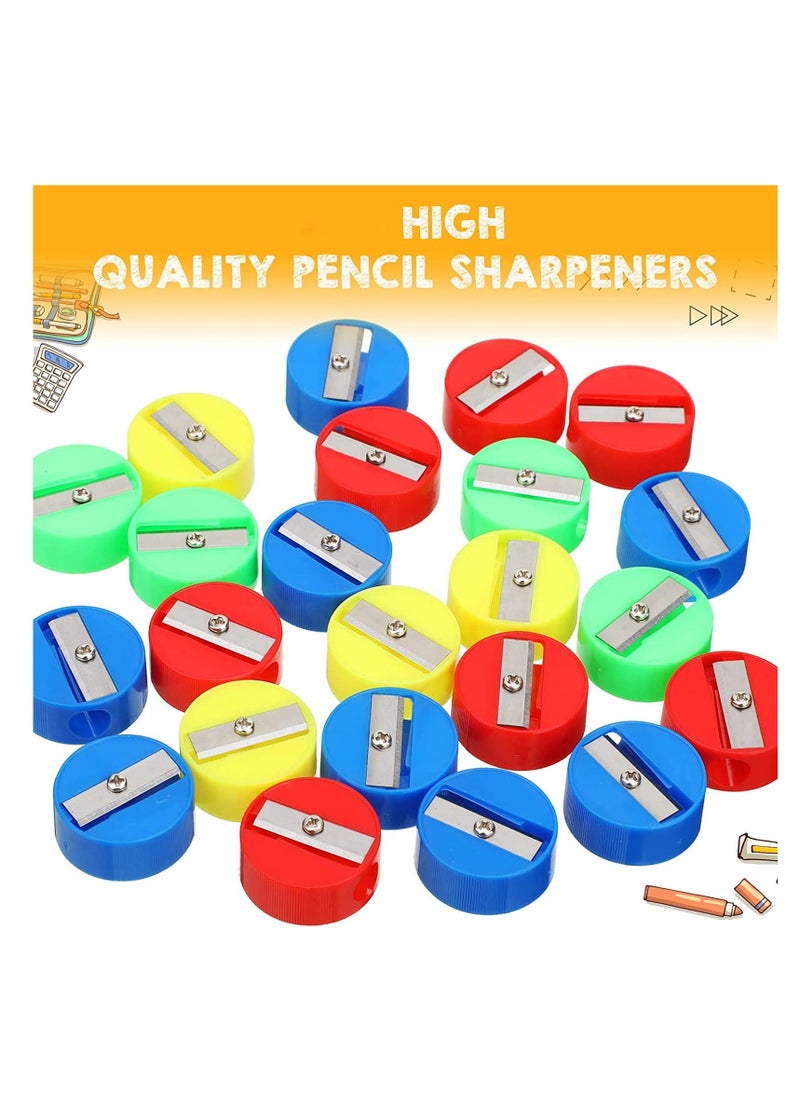 Y&D 72 Pcs Pencil Sharpeners, Small Manual Mini Round Pocket Sharpener for Kids Adults Office School Home Supplies Goodie Bags and Gifts, Multicolor  - Image 2