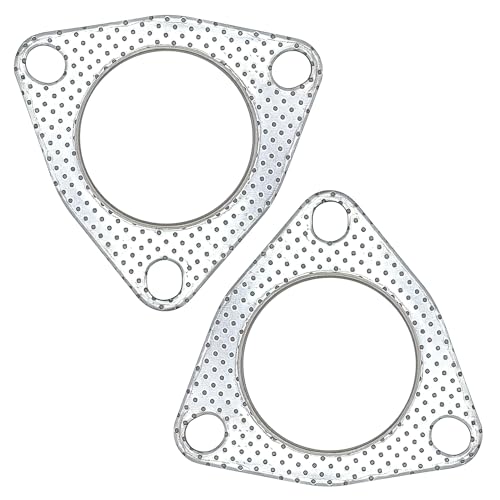 YGQ 25 Inch Exhaust Gasket 3Bolt 632mm Muffler Flange Header High Temperature wFire Ring Replacement 2 Pcs - Image 1
