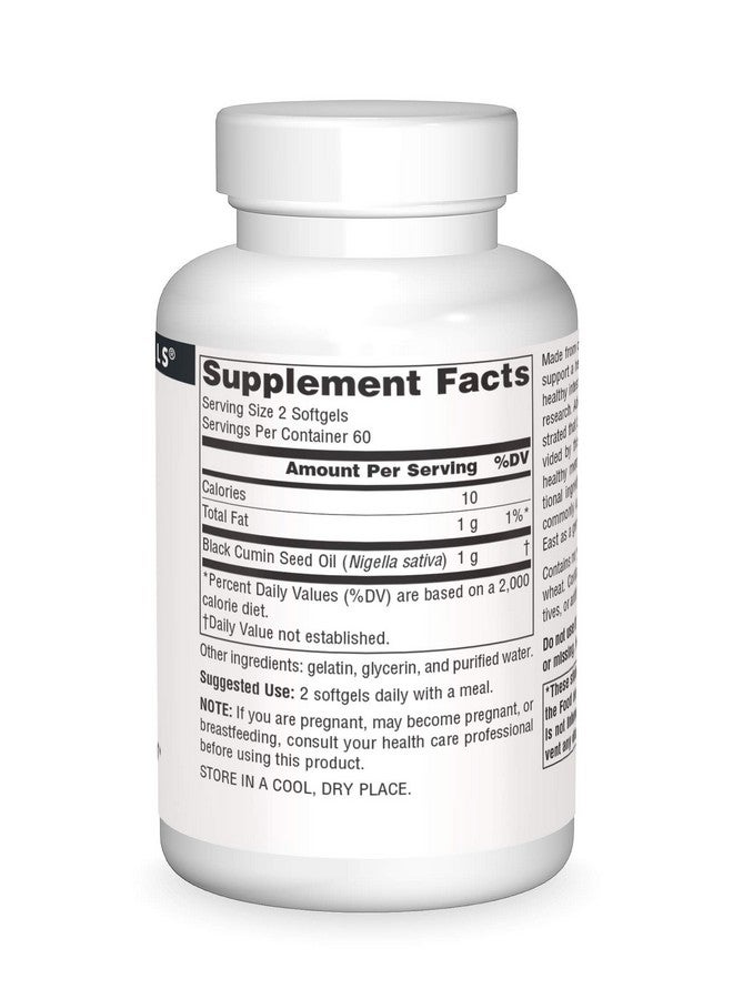 Source Naturals Black Cumin Seed Oil for Respiratory Support -120 Softgels - Image 3