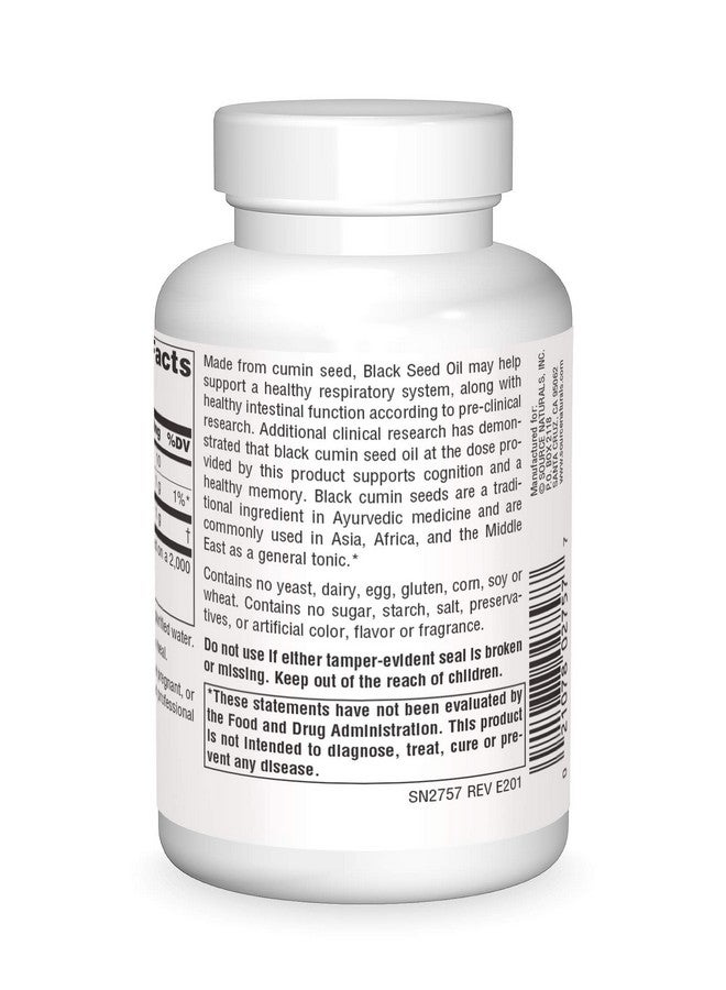Source Naturals Black Cumin Seed Oil for Respiratory Support -120 Softgels - Image 2