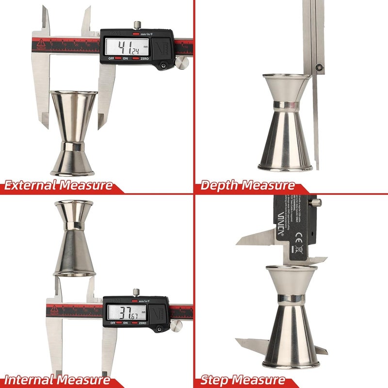 VINCA IP54 Grade Digital Caliper, DCLA-1205 12 Inch/300mm, Inch/Millimeter/Fraction Conversion, Stainless Steel, Large LCD Screen - Image 3