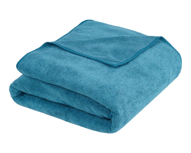 Fezora® Microfiber Weft Knitting Towels for Bath | Towels for Bath Large Size Bath Towel - Soft & Absorbent | 400 GSM | 1 Piece Bath Towel for Men/Women | 70 cms x 140 cms (Dark Blue) - Image 1